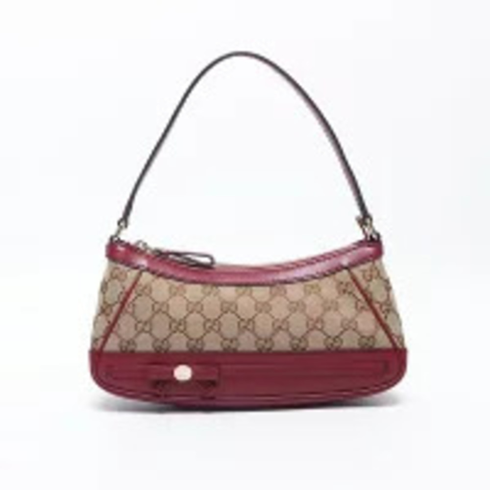 Gucci Hobo Bag Brown GG Shoulder Canvas One